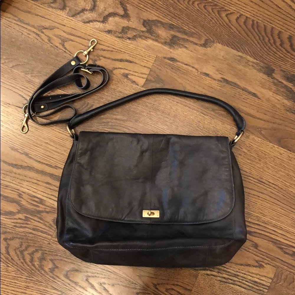 J. Crew Brown Leather Messenger Bag
